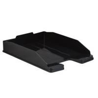 Лоток горизонтальный для бумаг СТАММ "Эксперт-эконом", А4 (340х255х63 мм), полипропилен, черный, ОФ444