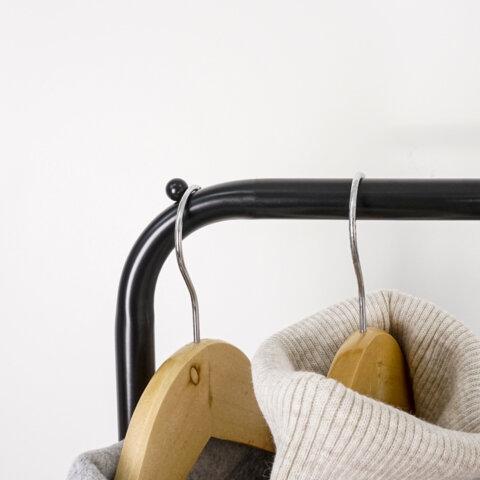 Вешалка для плечиков "Радуга-2", 1520х900х390 мм, передвижная, 2 крючка, металл, черная, ВНП 299 Ч