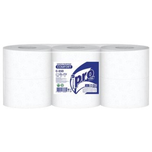 Бумага туалетная 525 метров, PROtissue (T1) COMFORT, 1-слойная, белая, КОМПЛЕКТ 6 рулонов, С350