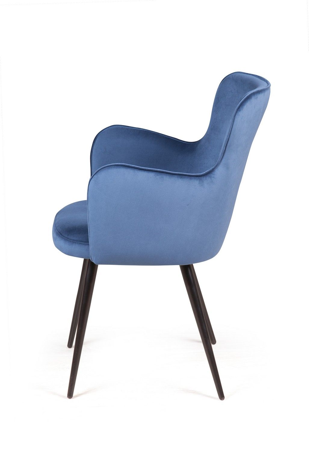 Стул с подлокотниками Кинг, бархат синий 29