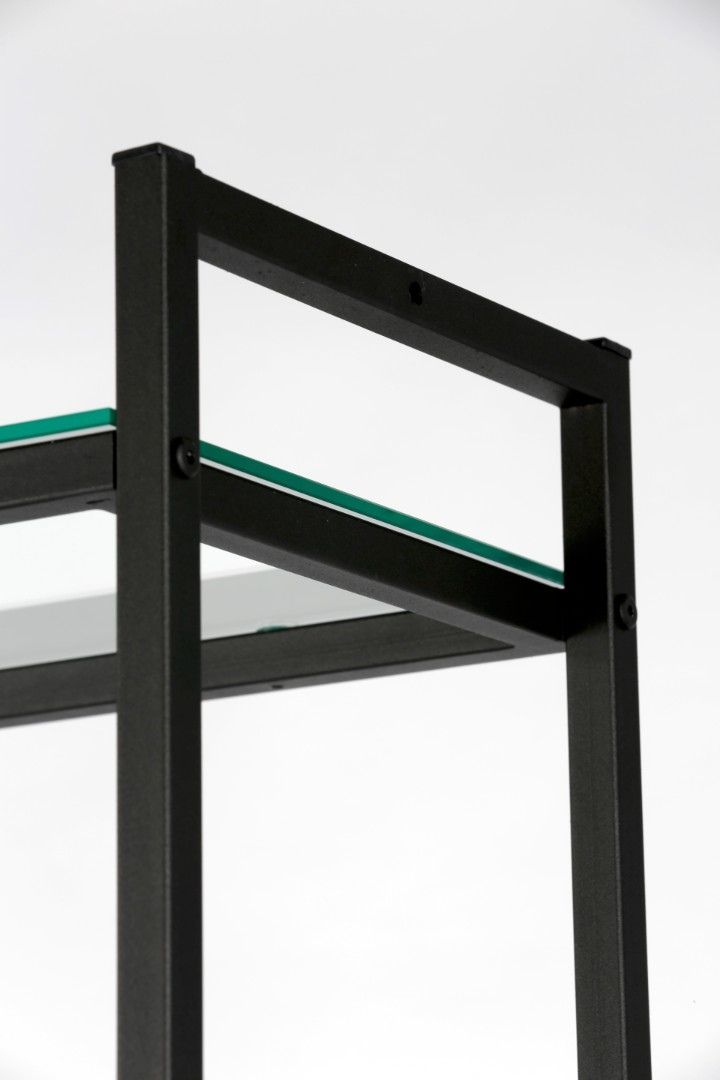 Стеллаж лофт ПС-2006Ч со стеклянными полками