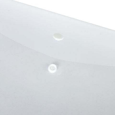 Папка-конверт с кнопкой STAFF, А4, до 100 листов, прозрачная, 0,12 мм, 225173