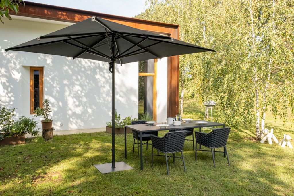 Кресло плетеное с подушкой Panama черный, темно-серый, черный