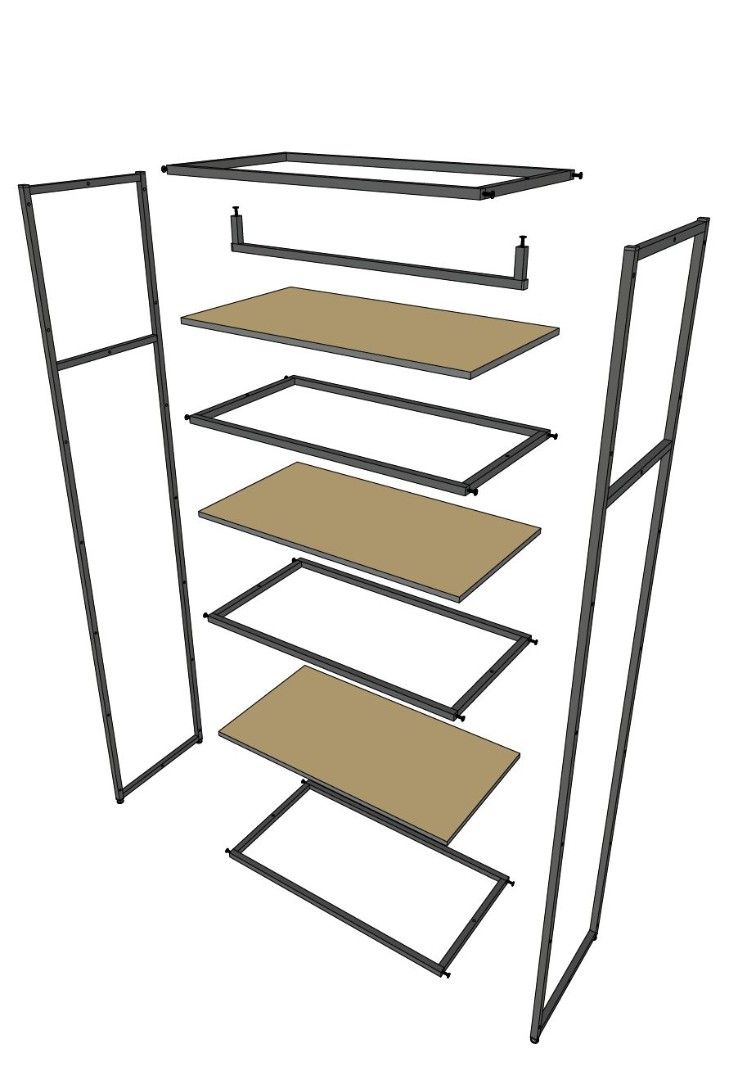 Стеллаж для одежды A2290-11-ЧБ220х90х45
