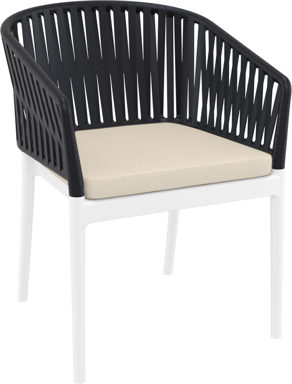 Кресло пластиковое с подушками Portofino белый, черный, бежевый