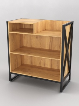 Прилавок под кассу "ЛОФТ СТИЛЬ" №3-W, Дуб Золотистый