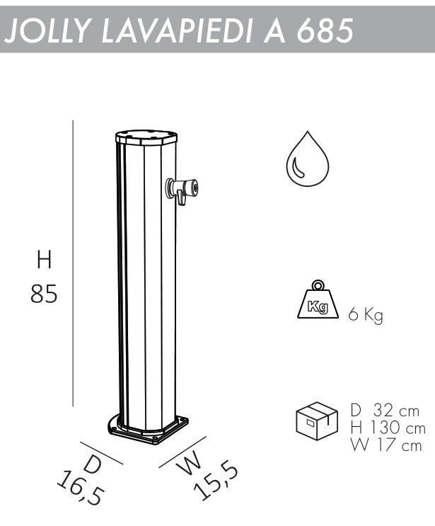 Душ уличный для ног Jolly Lavapiedi A 685 антрацит