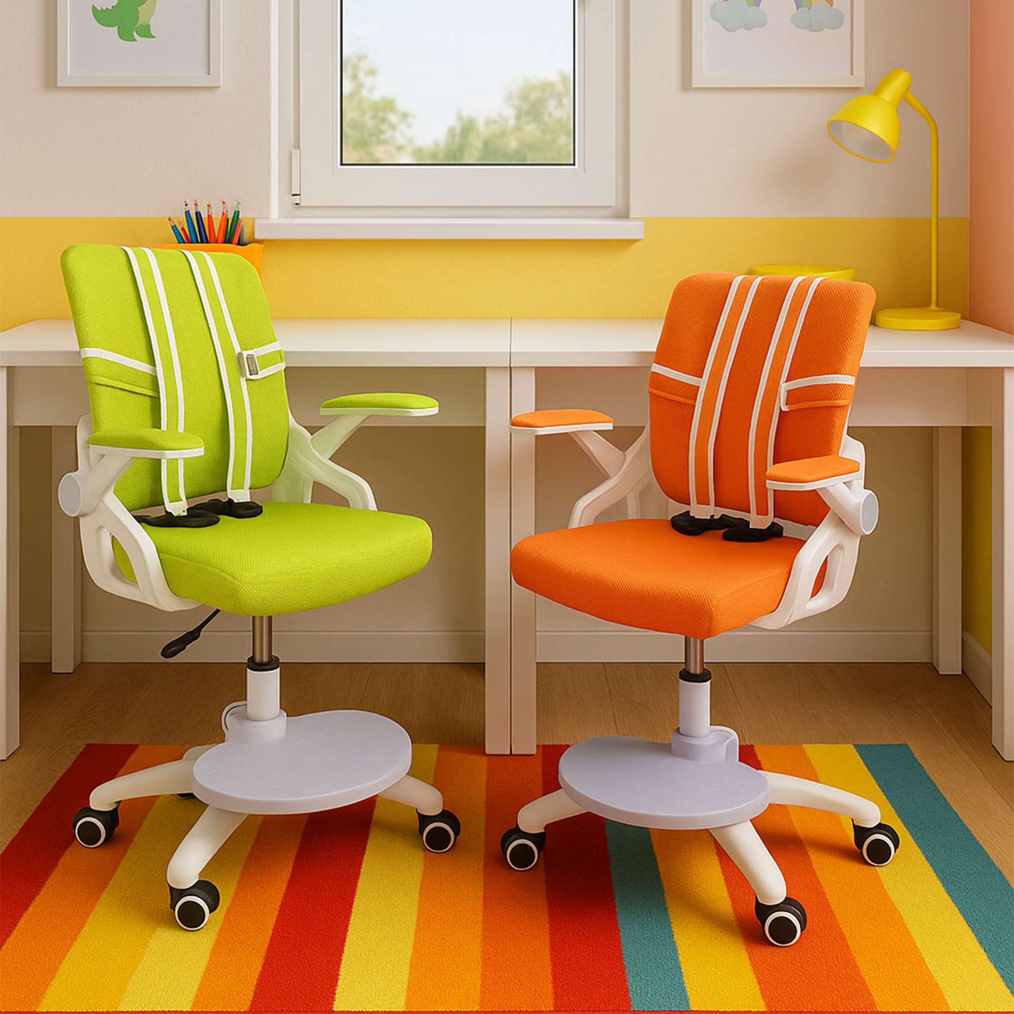 Кресло поворотное Moon, салатовый, сетка