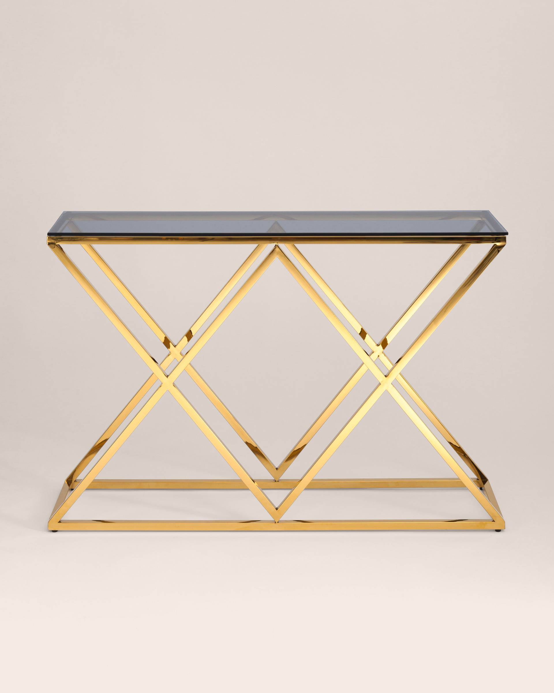 Консоль ИНСИГНИЯ 115*30 золото стекло smoke