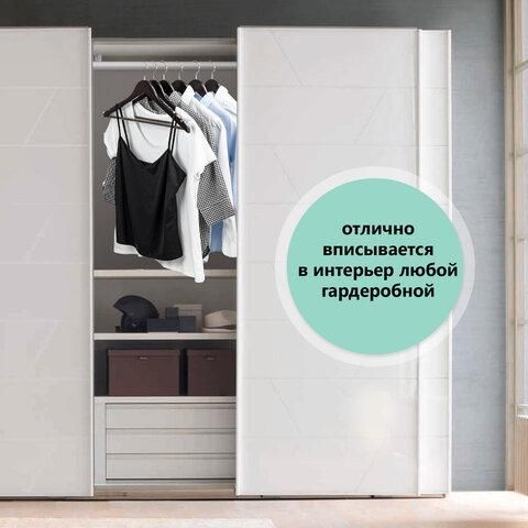 Вешалки-плечики с антикользящими накладками, КОМПЛЕКТ 3 штуки, размер 48-50, дерево, BRABIX, 607476