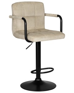 Стул барный DOBRIN KRUGER ARM BLACK, бежевый вельвет (LAR-E2041-04)