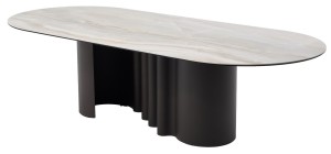 Стол ВЕНТО (VENTO) 280 ТОПАЗ TL-617, испанская керамика/ Коричневый графит каркас, ®DISAUR
