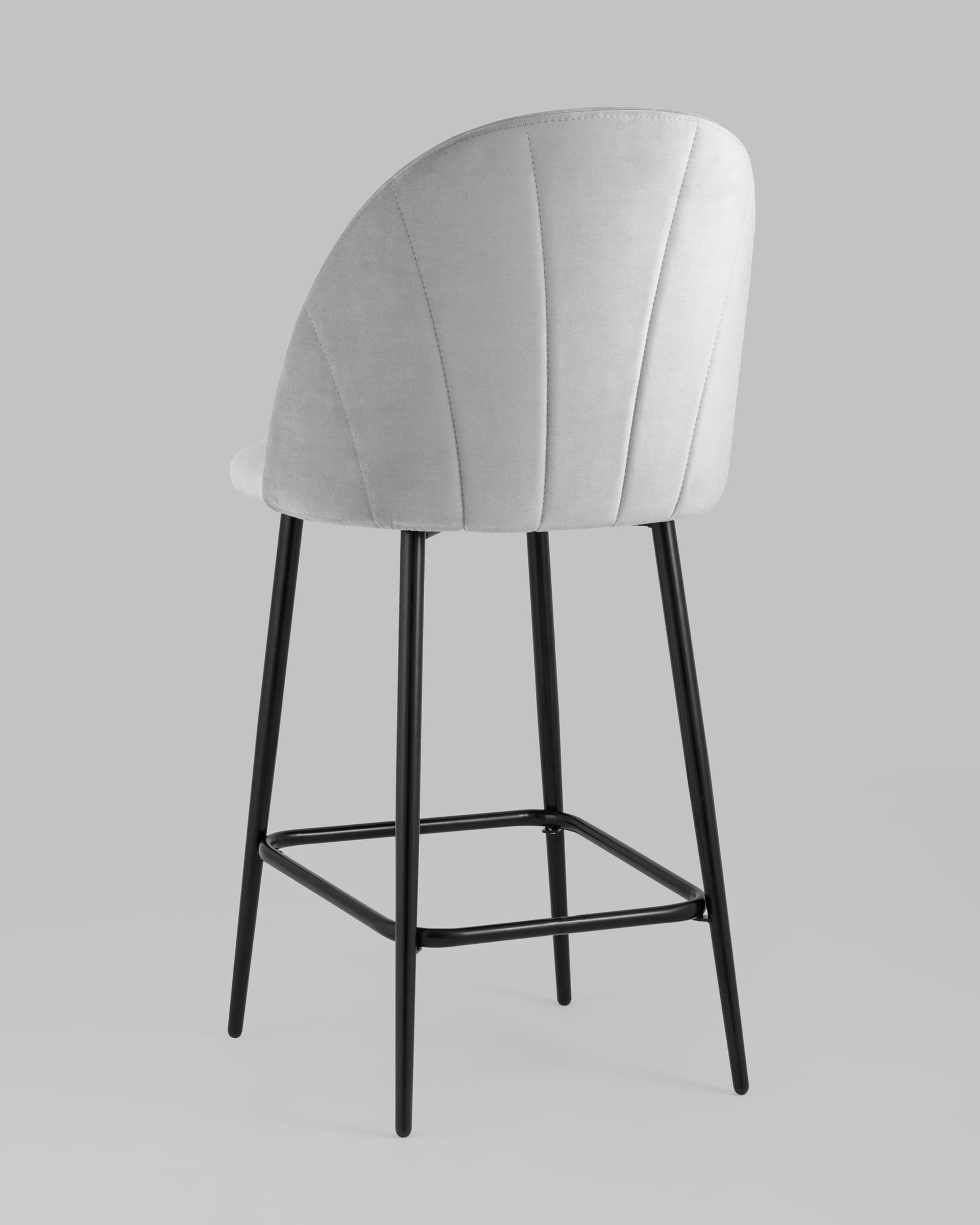 Стул полубарный Логан велюр светло-серый