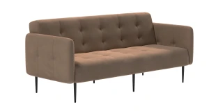 Монако диван-кровать прямой с подлокотниками, трехместный, велюр бежевый Velutto 23
