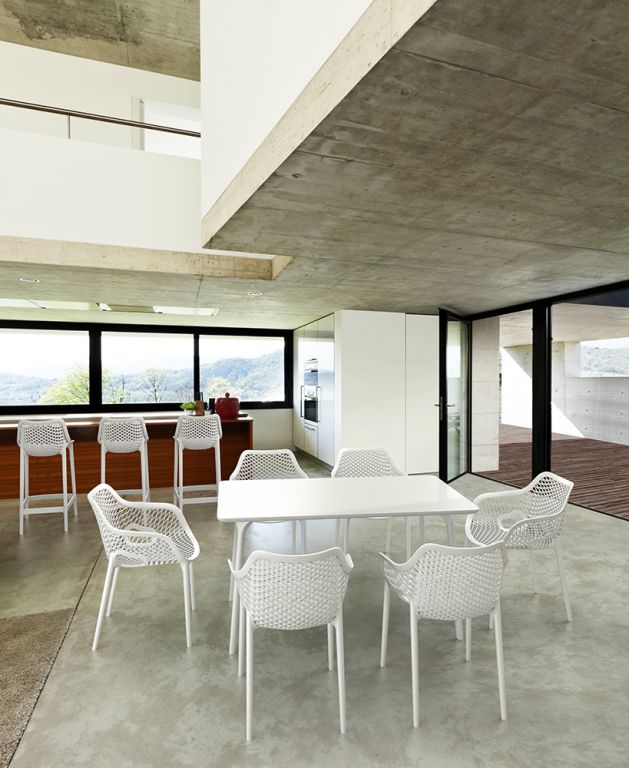 Стул пластиковый полубарный Air Bar 65 белый