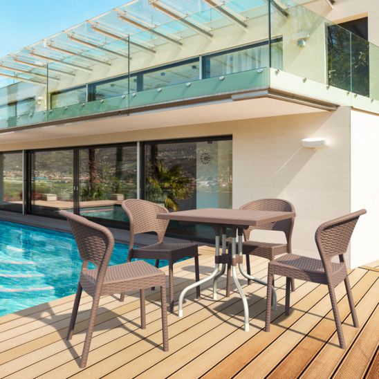 Стул пластиковый плетеный Daytona, белый