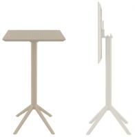 Стол пластиковый барный складной Sky Folding Bar Table 60 бежевый