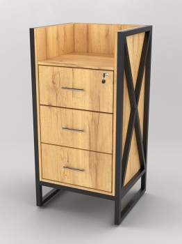 Прилавок под кассу "ЛОФТ СТИЛЬ" №6, Дуб Золотистый