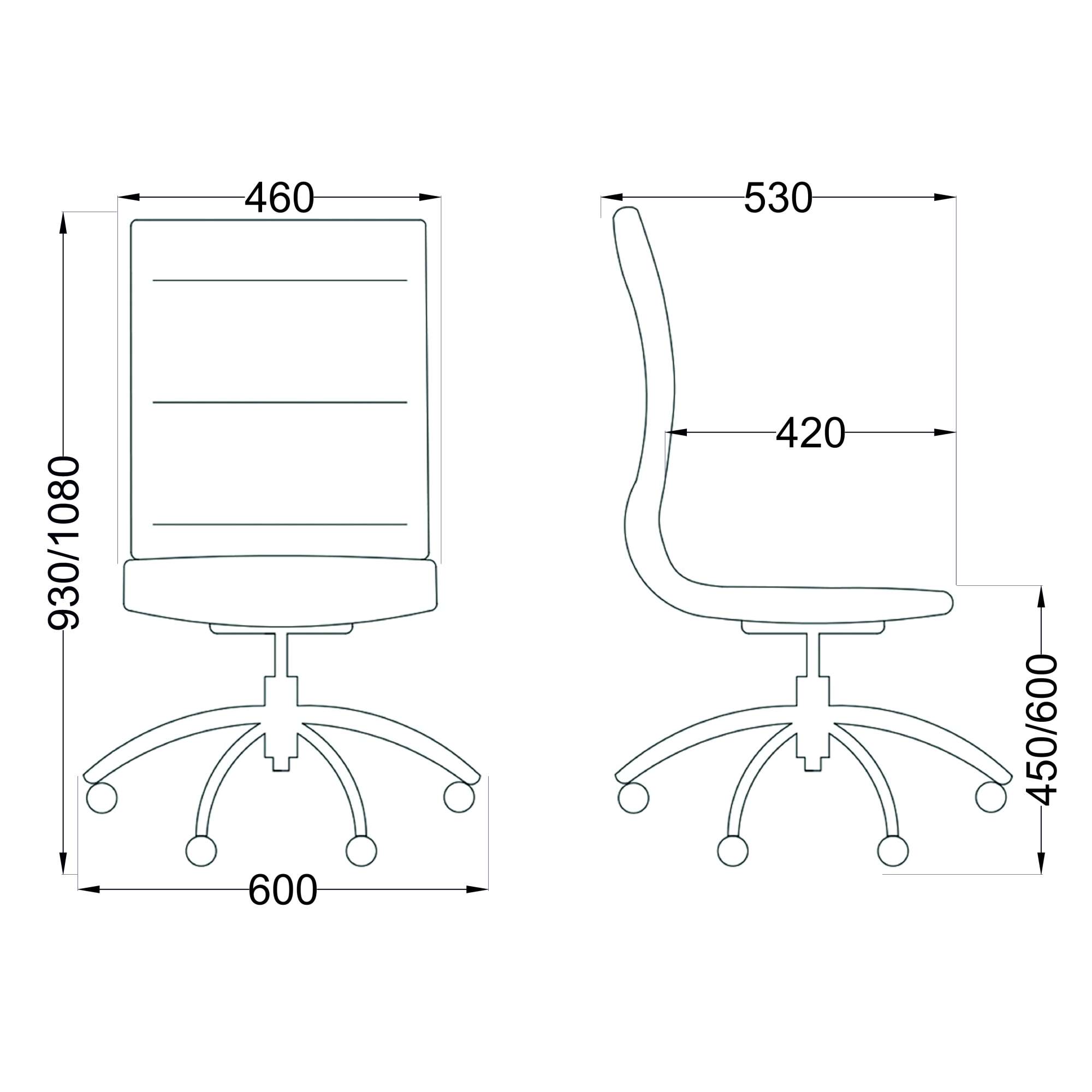 Кресло поворотное Grace, чёрный, экокожа