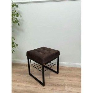 Банкетка Марсей 40-44 с полкой (темно-коричневый/черный)