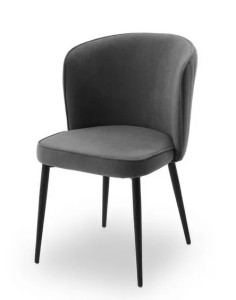 Стул МИЛАНО цвет B28 Темно-серый, велюр / черный каркас