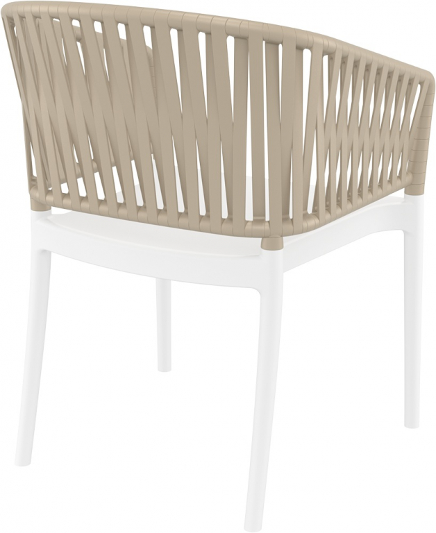 Кресло пластиковое с подушкой Portofino белый, бежевый, бежевый