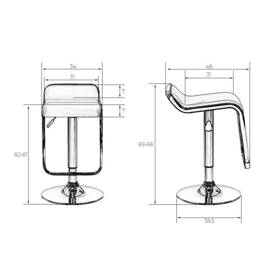 Барный стул Crack регулируемый, белый