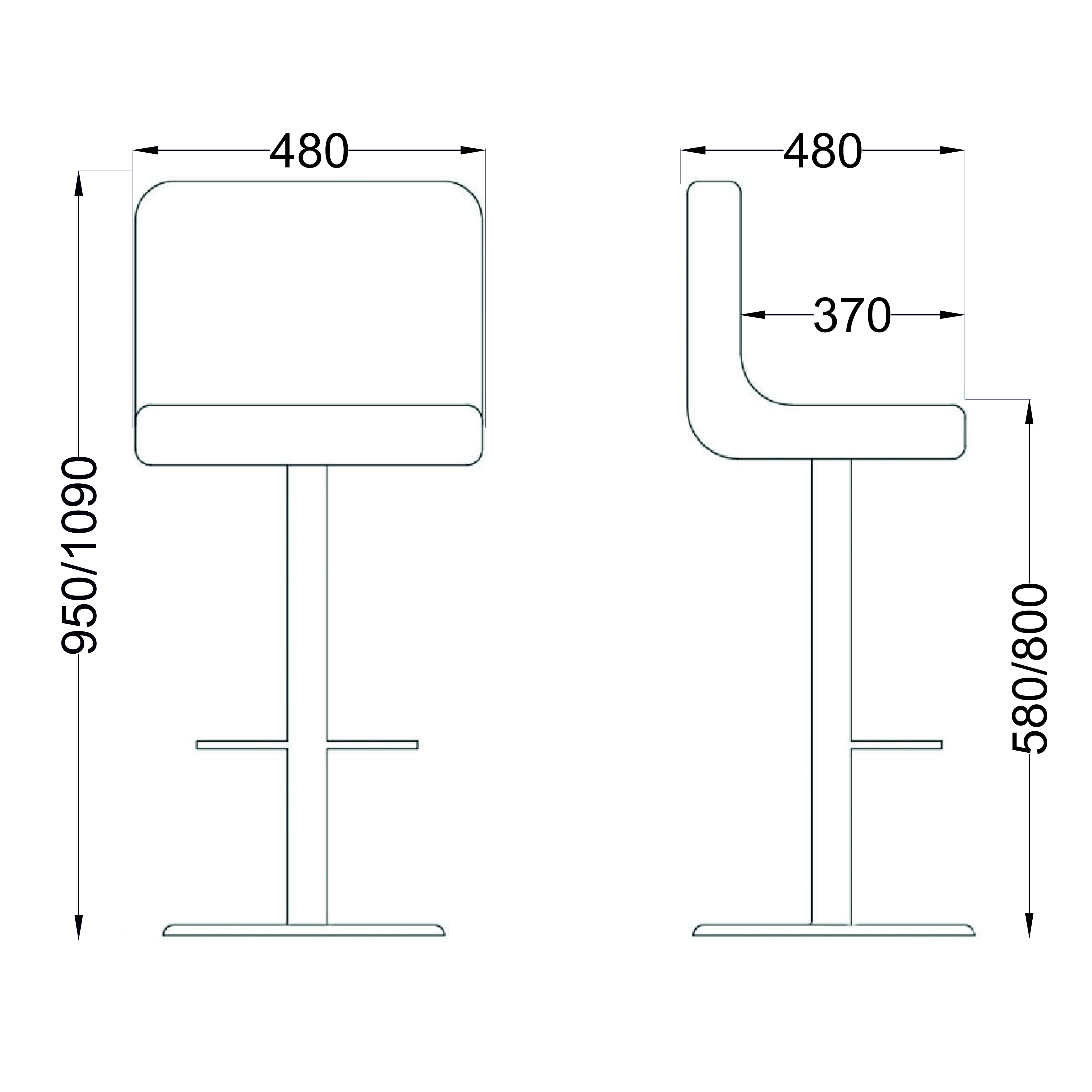 Стул барный Logos, красный, экокожа