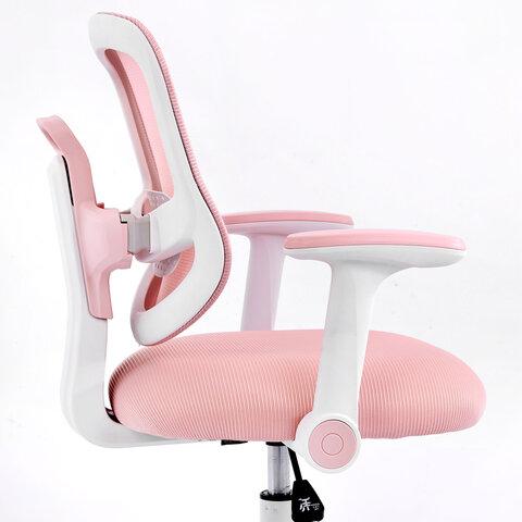 Кресло детское с подставкой для ног BRABIX KIDS "MG-215", сетка/ткань TW, розовое, 533311