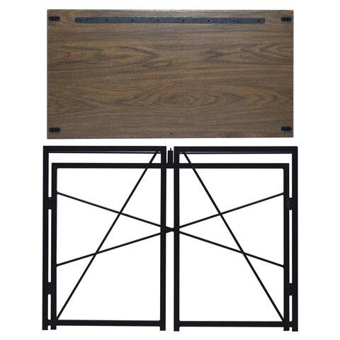 Стол на металлокаркасе BRABIX "LOFT CD-002", 1000х500х750 мм, складной, цвет морёный дуб, 641212