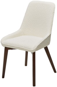 Стул КРИСТИАН (CRISTIAN) цвет БЕЛЫЙ White A2635-1A, букле / орех, ®DISAUR