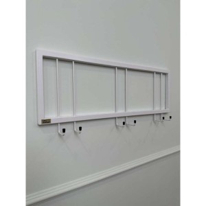 Вешалка настенная металлическая с крючками -73 (белый)