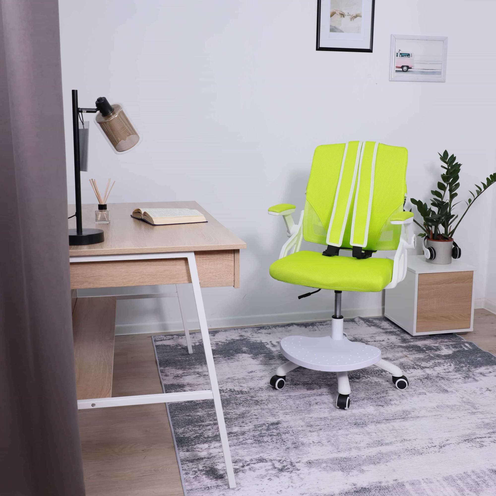 Кресло поворотное Moon, салатовый, сетка