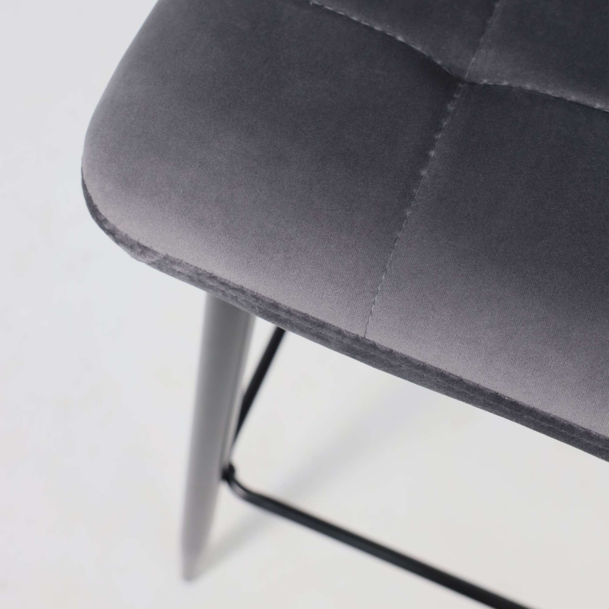 Стул барный Stella, серый, велюр