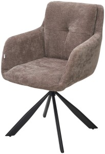 Стул ФЕДЕРИКО ДАНС 180 град. поворотный, цвет NORDIC 35 Серо-коричневый / Черный каркас