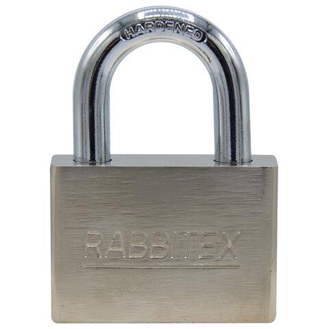 Замок навесной стальной 60 мм "Никель", антикоррозионное покрытие, 4 ключа, RABBITEX (РАББИТЕКС), 671310