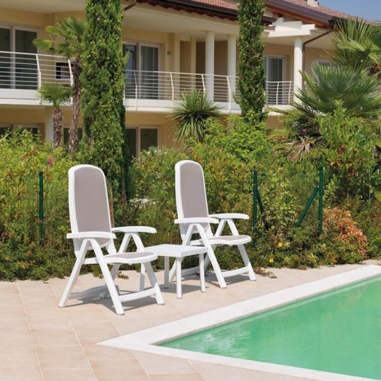 Кресло пластиковое складное Delta, белый, тортора