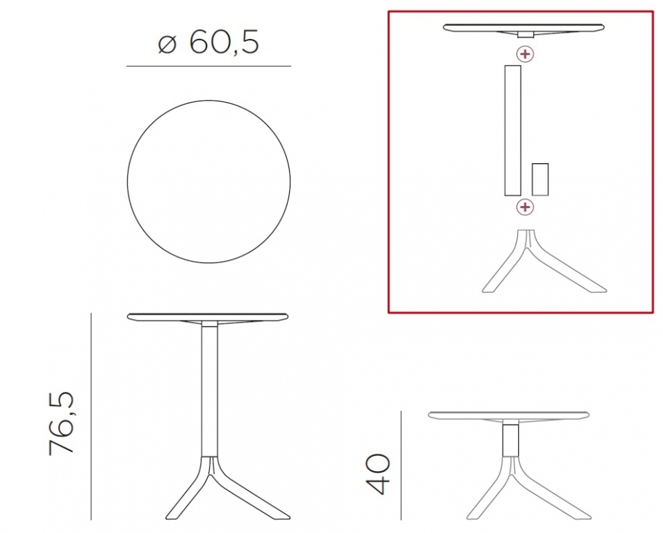 Стол пластиковый обеденный Spritz + Spritz Mini горчичный