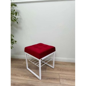 Банкетка Марсей 40-44 с полкой (бордовый /белый)