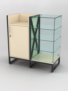 Прилавок под кассу "ЛОФТ СТИЛЬ" №5+№112-122, Крем Вайс