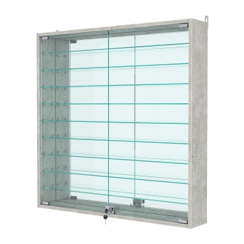 Витрина настенная №4-6А с зеркалом, Метрополитан Грей