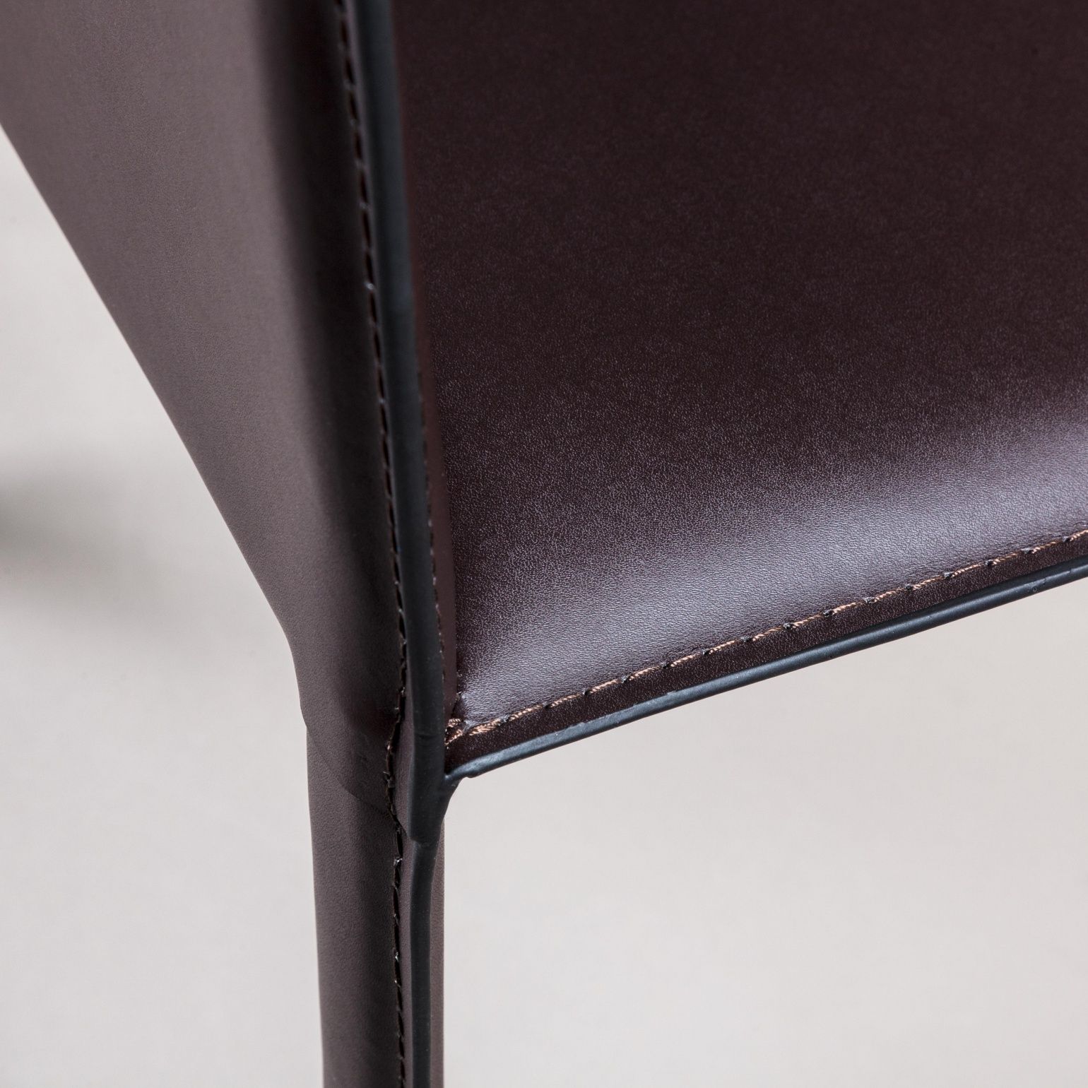 Стул полубарный Барри, кожа коричневый