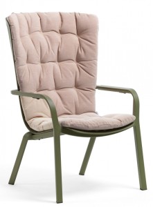 Лаунж-кресло пластиковое с подушкой Folio агава, розовый