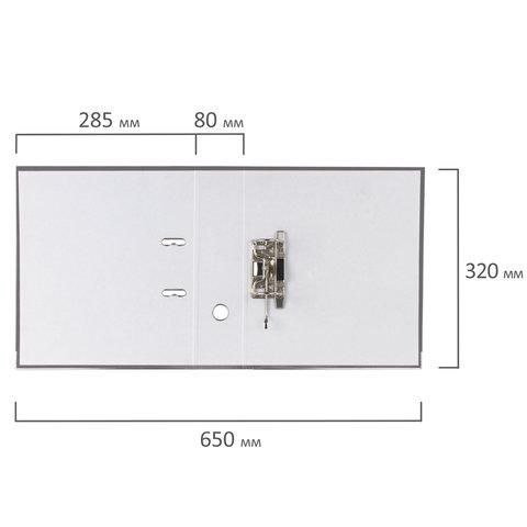 Папка-регистратор BRAUBERG с покрытием из ПВХ, 80 мм, с уголком, серая (удвоенный срок службы), 227190