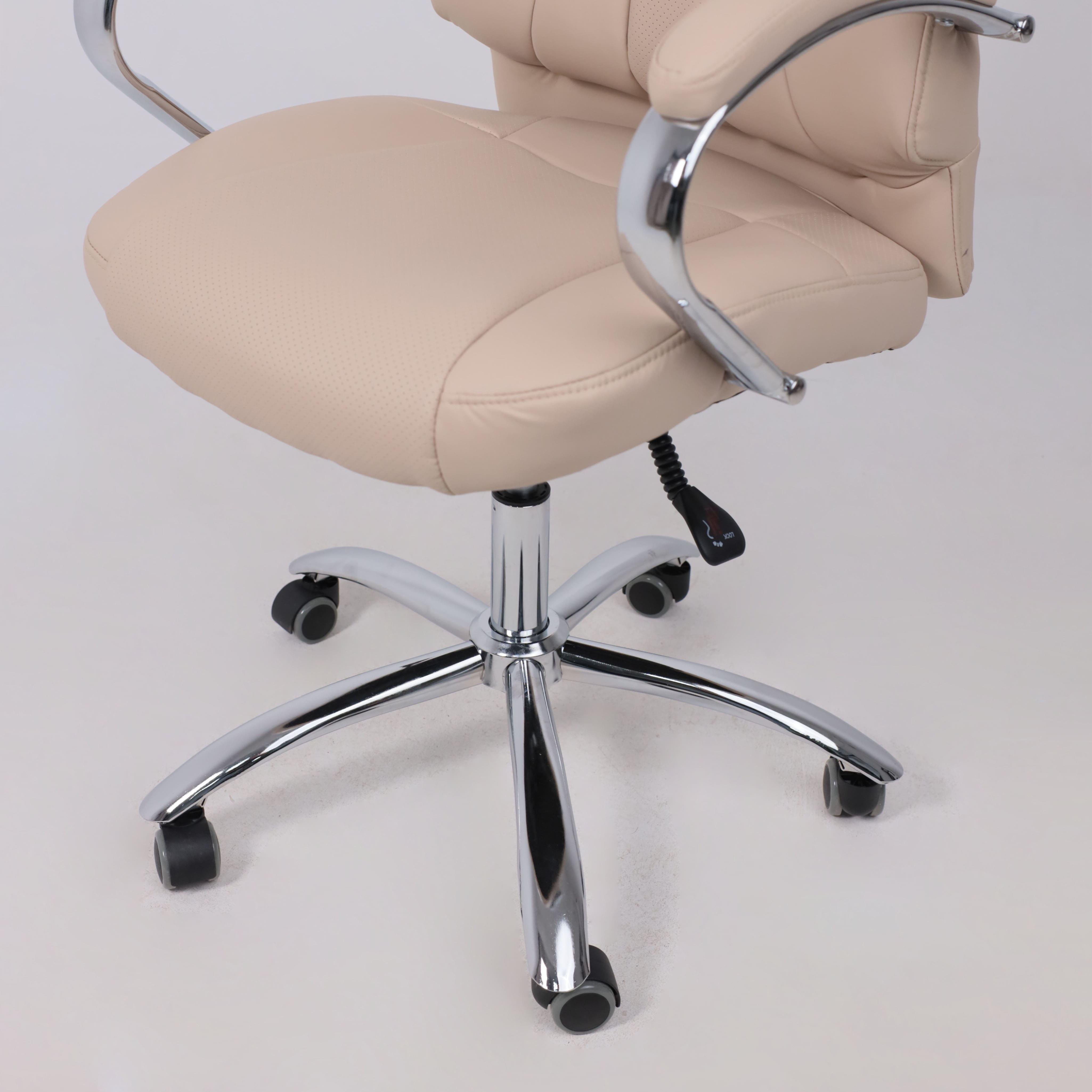 Кресло поворотное King, бежевый, экокожа