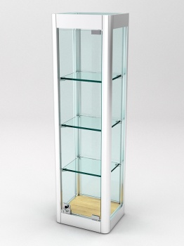 Витрина из профиля настенная "ВАЙБ ИКС" №5-3П-С-170 (задняя стенка Стекло), Дуб Золотистый