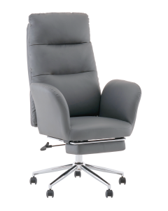 Кресло руководителя TopChairs Solid с оттоманкой серый