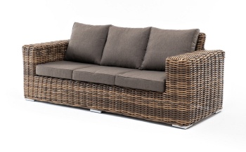 "Палермо" диван из искусственного ротанга трехместный, цвет соломенныйцвет соломенный