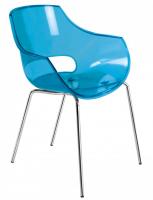 Кресло прозрачное Opal ML синий