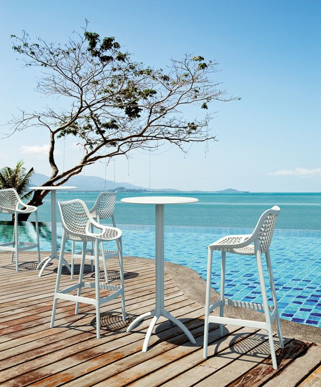 Стул пластиковый барный Air Bar 75 белый;белый